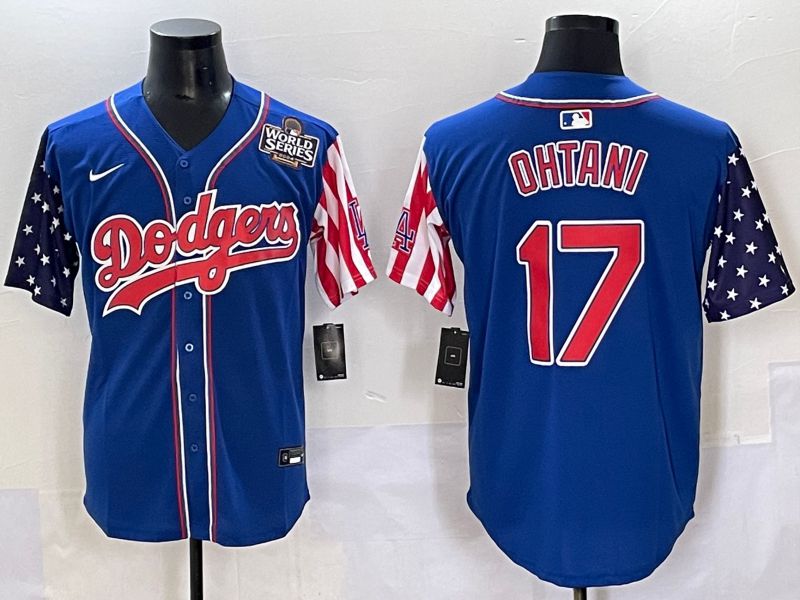 Men 2025 Los Angeles Dodgers #17 Ohtani Blue a generation of national flags Joint Name Nike MLB Jersey style 3->los angeles dodgers->MLB Jersey